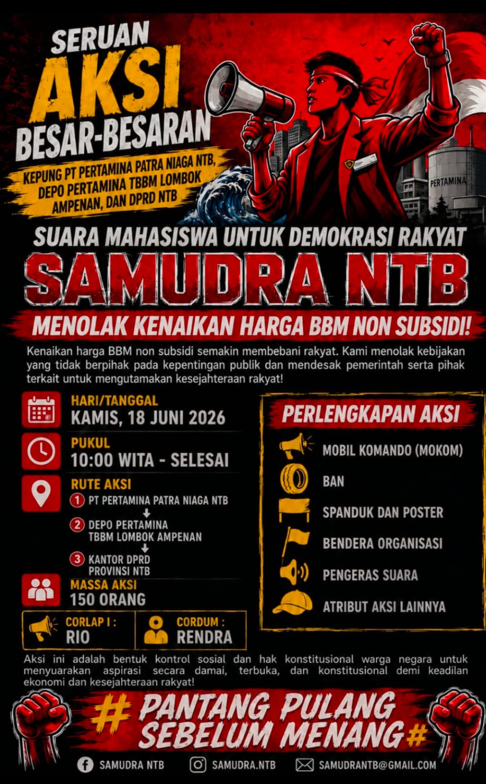 Harga BBM Nonsubsidi Mencekik Samudra NTB Siap Gelar Aksi Besar-Besaran